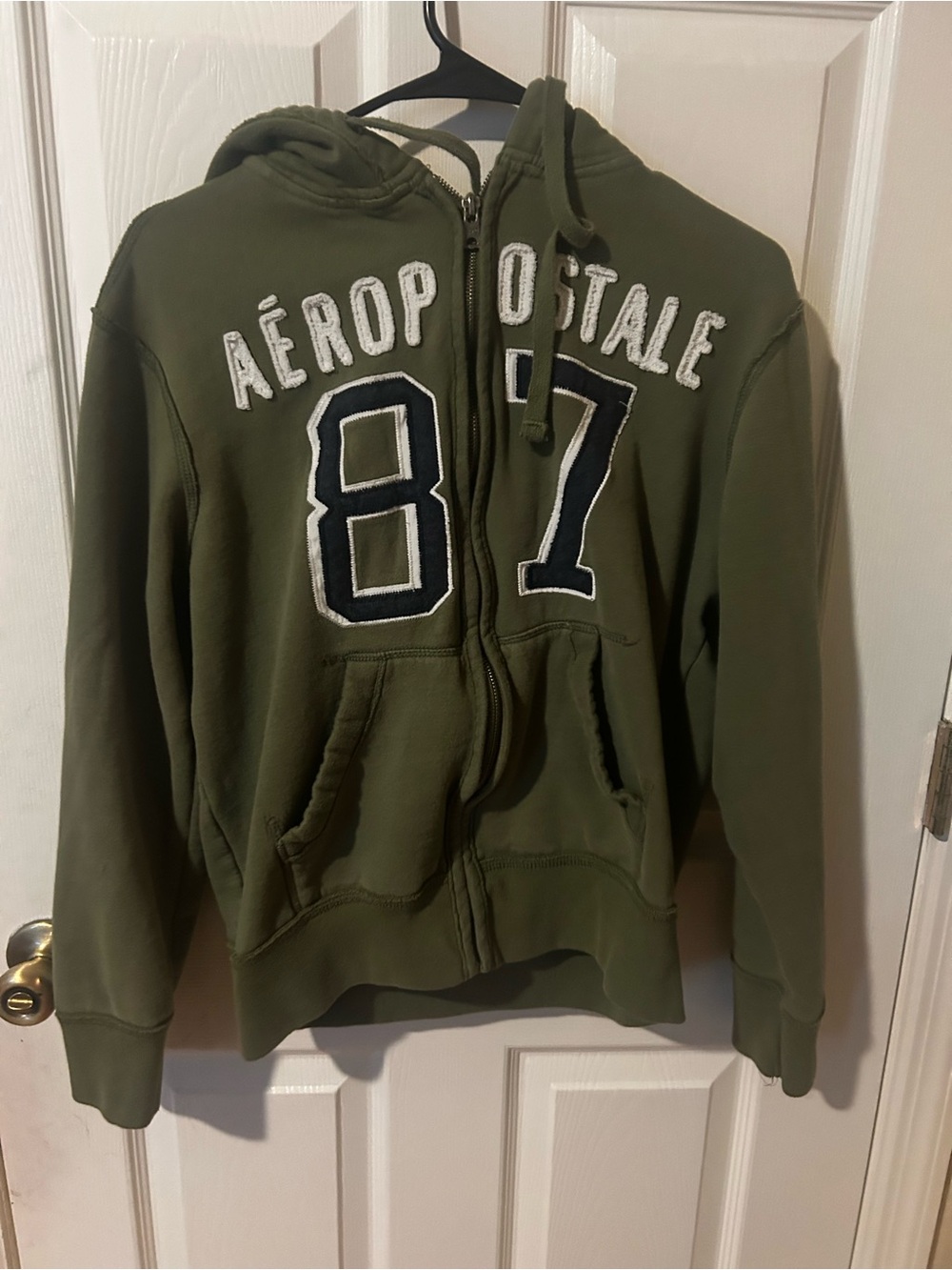 Aeropostale Olive Green Hooded Zip Jacket